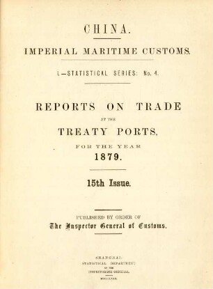15.1879: Imperial Maritime Customs