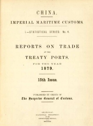 15.1879: Imperial Maritime Customs