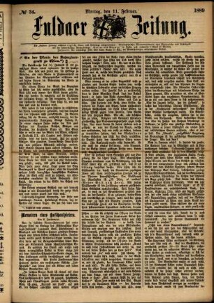 Ausgabe vom Montag, den 11. Februar 1889.