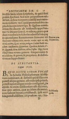 De Substantia. Caput VIII.
