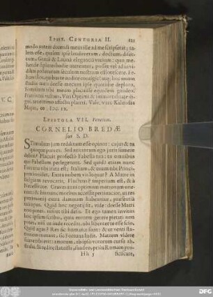 Epistola VII. Venetias. Cornelio Bredae suo S. D.