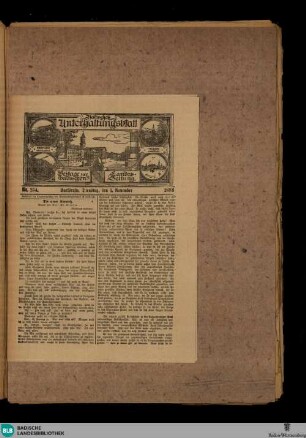 Badische Landes-Zeitung, Badisches Unterhaltungsblatt, Nr. 254