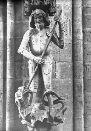Halberstadt, Dom St. Stephanus und St. Sixtus, nordwestl. Vierungspfeiler, Hl. Georg