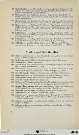 Antikes und Stil-Mobiliar (Nr. 105-194)