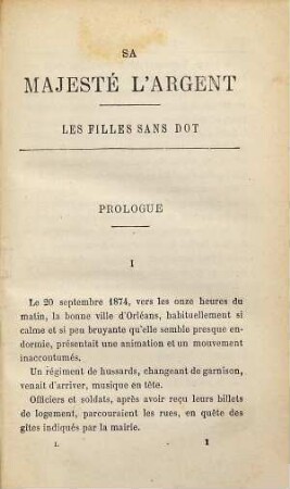 Sa Majesté l'Argent, 1. Les filles sans dot