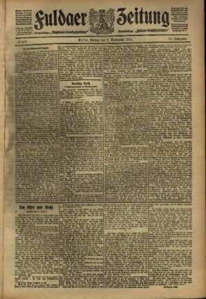 Erste Ausgabe vom Freitag, den 02. September 1910.