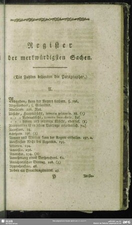 Register der merkwürdigsten Sachen