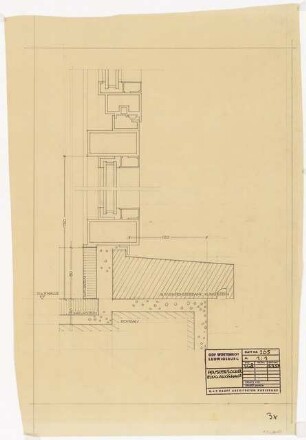 GDF Wüstenrot, Ludwigsburg Innenausbau: Eingangshalle: Fenstersockel Detail 1:1