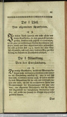 Der I Theil. Von allgemeinen Krankheiten