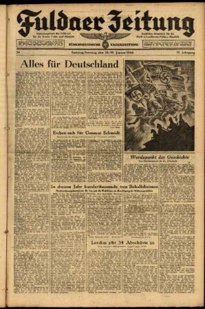 Ausgabe vom Samstag, den 29. Januar 1944.