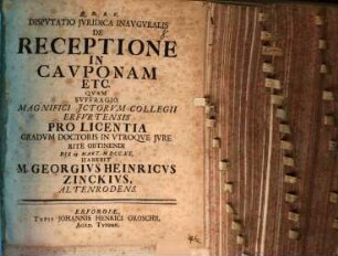 De receptione in cauponam etc., 1. Dissertatio. 28 S.