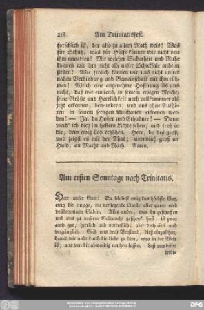 Am ersten Sonntage nach Trinitatis.