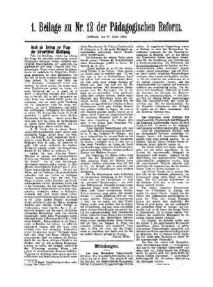 Auch ein Beitrag zur körperlichen Züchtigung : 1. Beilage zu Nr. 12 der Pädagogischen Reform