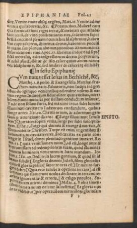In festo Epiphaniae