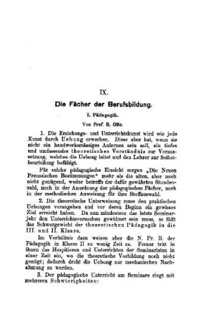 Die Fächer der Berufsbildung