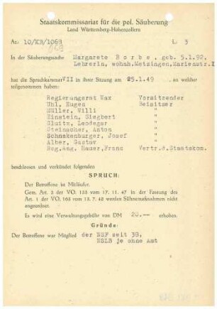 Borbe, Margarete