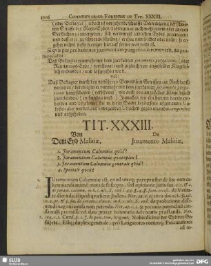 Tit. XXXIII. Von Dem Eyd Malitiae