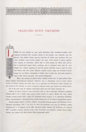 Praefatio Huius Voluminis