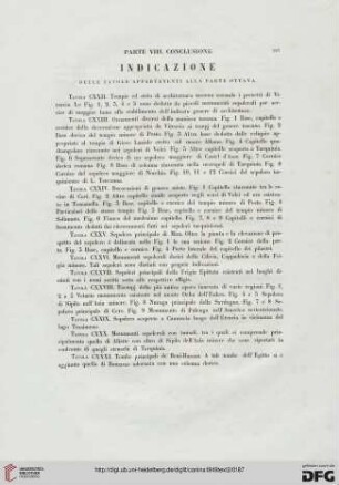 Indicazione delle tavole appartenenti alla parte ottava