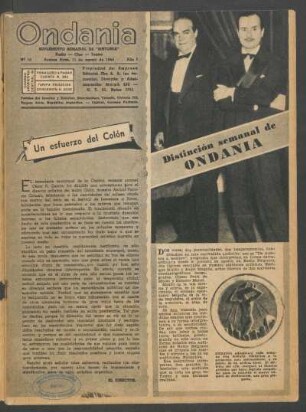 Distinción semanal de Ondania