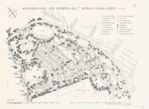 Wohnsiedlung der Siemens AG, Berlin-Haselhorst: Grundriss 1:1000