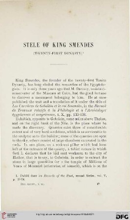 Stele of King Smendes (twenty-first Dynasty)