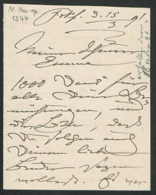 Brief an Emma Preusser : 15.03.1891
