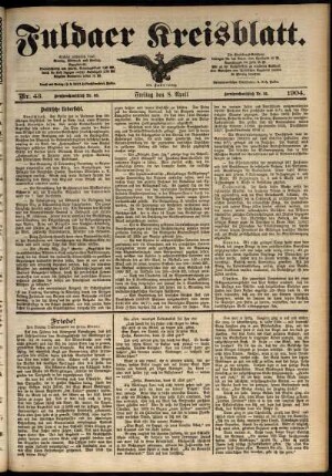 Ausgabe vom Freitag, den 08. April 1904.