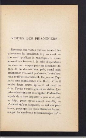 Visites dés prisonniers