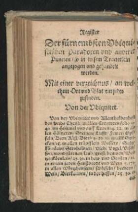 Register der fürnembsten Ubiquitistischen Paradoxen und anderen Puncten ...