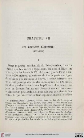 Chapitre VII: Les fouilles d’Olympie (1875-1881)