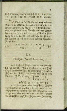 Vortheile der Substraction