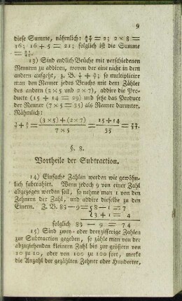 Vortheile der Substraction