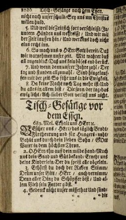 Tisch- Gesänge vor dem Essen. - Wiegen- Gesänge.