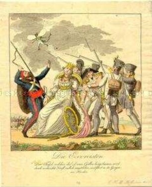 Karikatur auf die Niederlage Napoleons
