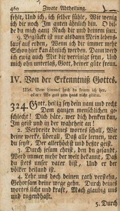 IV. Von der Erkenntniß Gottes