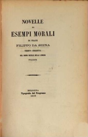 Novelle ed esempi morali : Testo inedito del buon secolo della lingua italiana