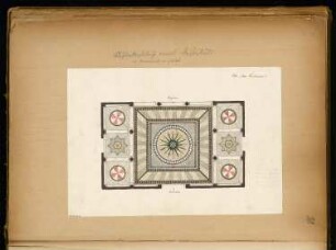 Fußboden eines Vestibüls in Marmormosaik Monatskonkurrenz Mai 1868: Grundriss