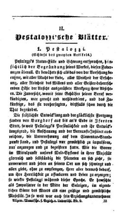 Pestalozzi : (Schluss des zweyten Artikels.)