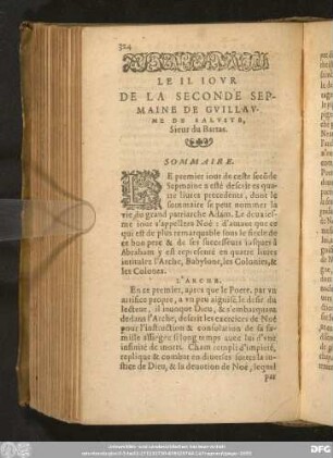 Le II. Jour De La Seconde Sepmaine De Guillaume De Saluste, Sieur du Bartas.