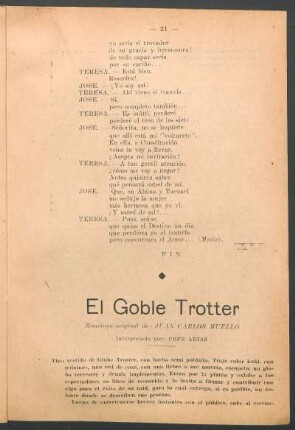 El globe trotter : Monólogo original