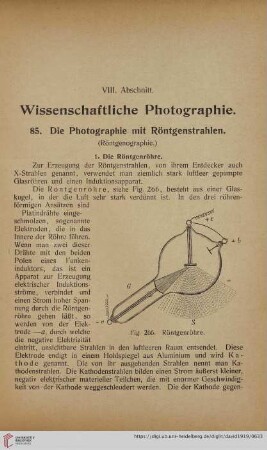VIII. Abschnitt: Wissenschaftliche Photographie