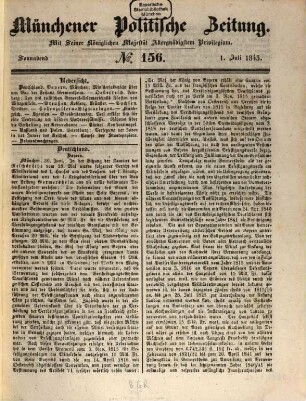 Münchener politische Zeitung : mit allerhöchstem Privilegium. 1843 = Jg. 44, 7 - 12
