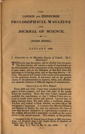 The London and Edinburgh philosophical magazine and journal of science. 12, 12. 1838