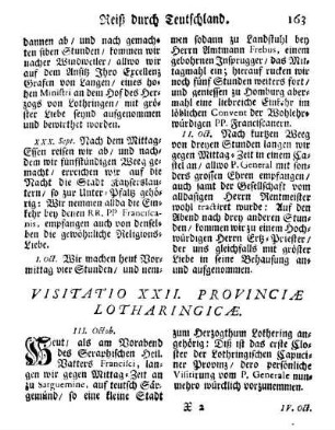 Visitatio XXII. Provinciæ Lotharingicæ