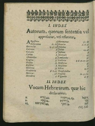 II. Index Vocum Hebraearum