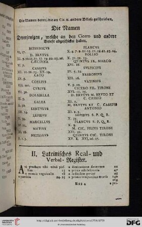 II. Lateinisches Real- und Verbal- Register