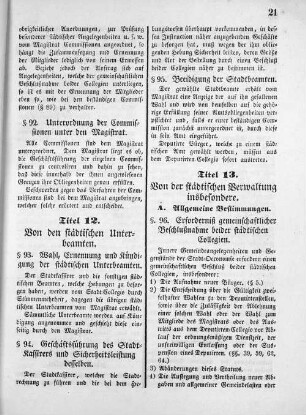 Titel 12. Von den städtischen Unterbeamten.