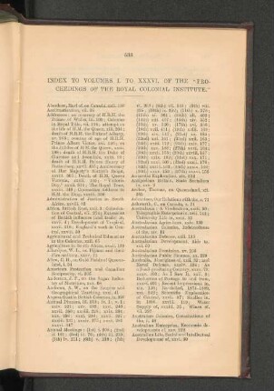 8. Index to Vols. I. to. XXXVI. of the Proceedings of the Institute.