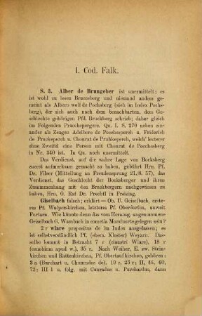 Kleine Beiträge zur Bestimmung und Erklärung der im Codex Falkensteinensis, im Codex traditionum Garzensis und im Codex traditionum Augiensium vorkommenden Personen- und Ortsnamen